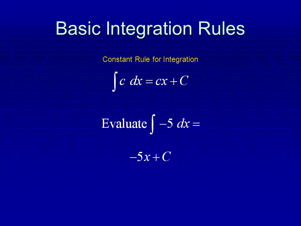 Constant Rule for Integration