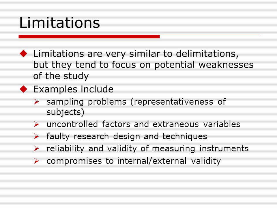 Limitations and delimitations in qualitative research
