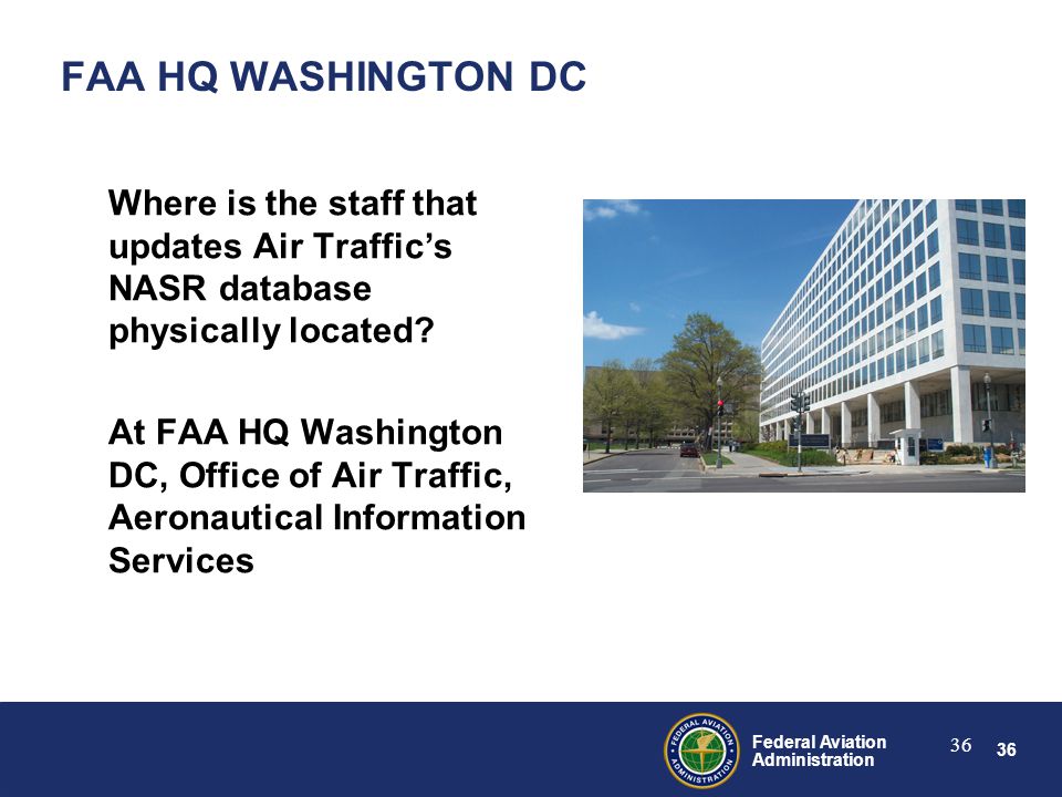 an introduction to the faa federal aviation administration The federal aviation administration (faa) of the united states is a national authority with powers to regulate all aspects of civil aviation these include the construction and operation of airports, air traffic management, the certification of personnel and aircraft, and the protection of us assets during the launch or re-entry of commercial space. an introduction to the faa federal aviation administration The federal aviation administration (faa) of the united states is a national authority with powers to regulate all aspects of civil aviation these include the construction and operation of airports, air traffic management, the certification of personnel and aircraft, and the protection of us assets during the launch or re-entry of commercial space.