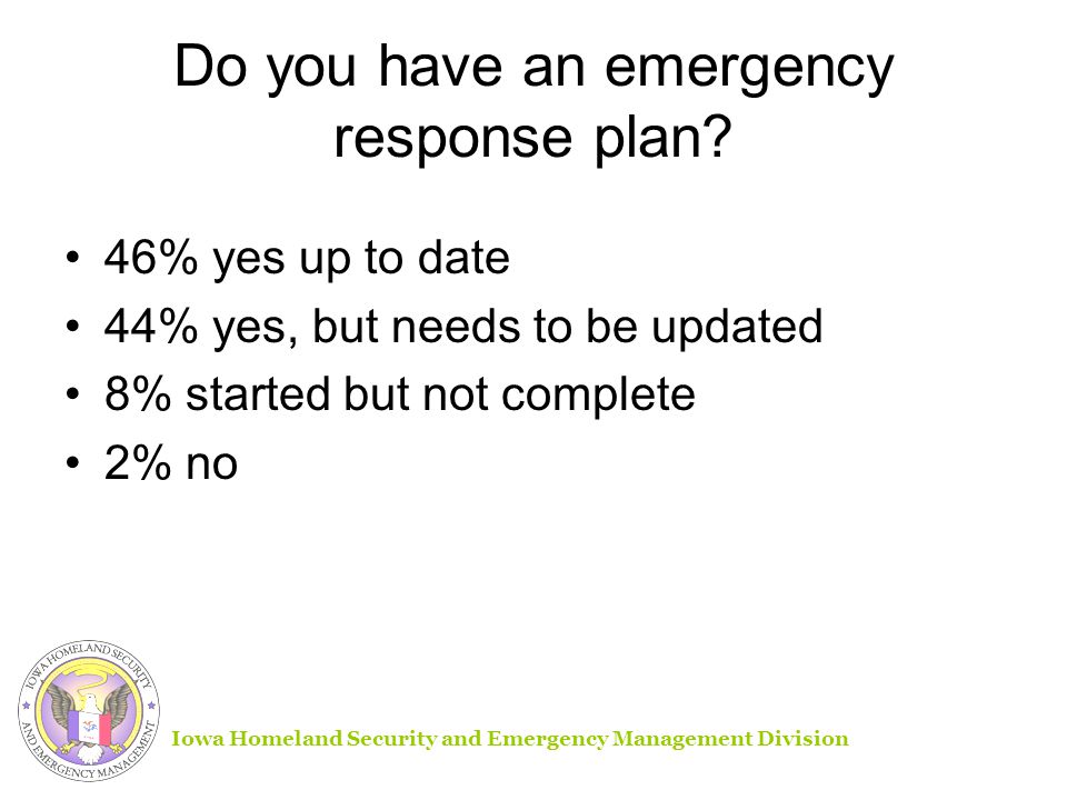 Do you have an emergency response plan.