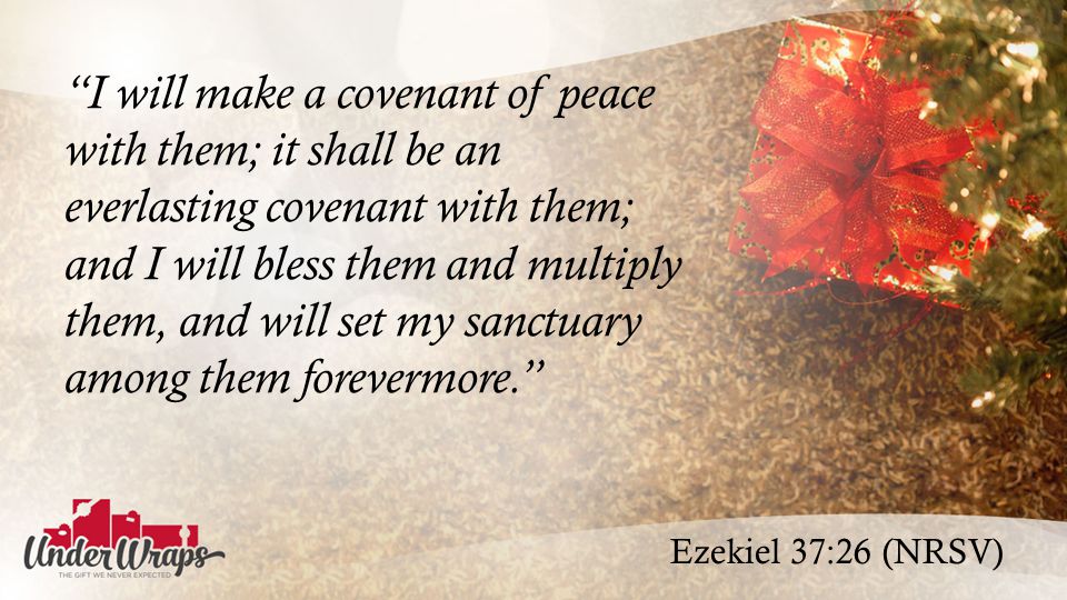 Ezekiel 37:26 (NRSV) I will make a covenant of peace with them; it shall be an everlasting covenant with them; and I will bless them and multiply them, and will set my sanctuary among them forevermore.