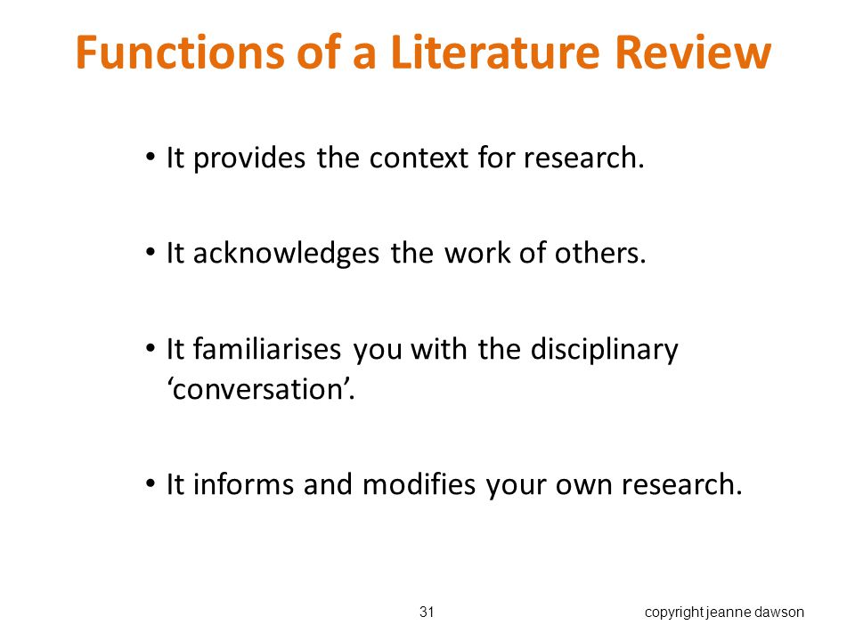 format of a literature review