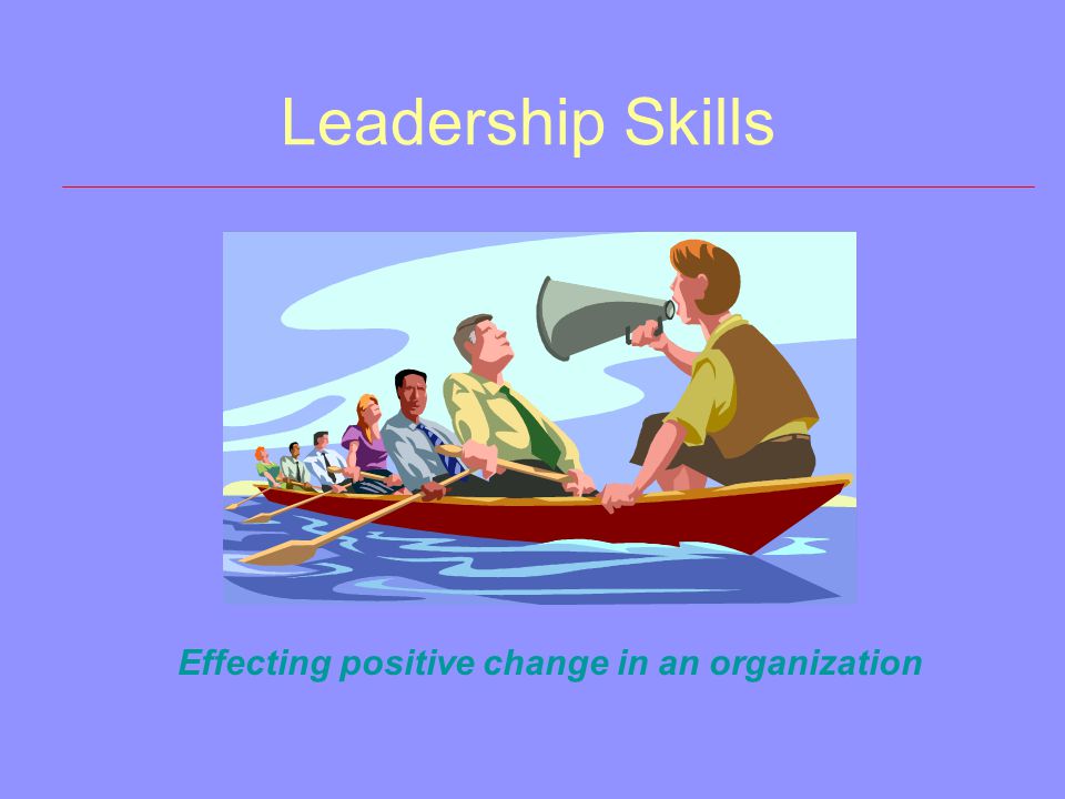 Leadership Skills Effecting positive change in an organization
