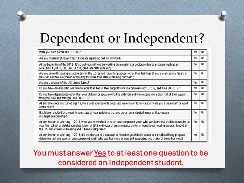 Dependent or Independent.