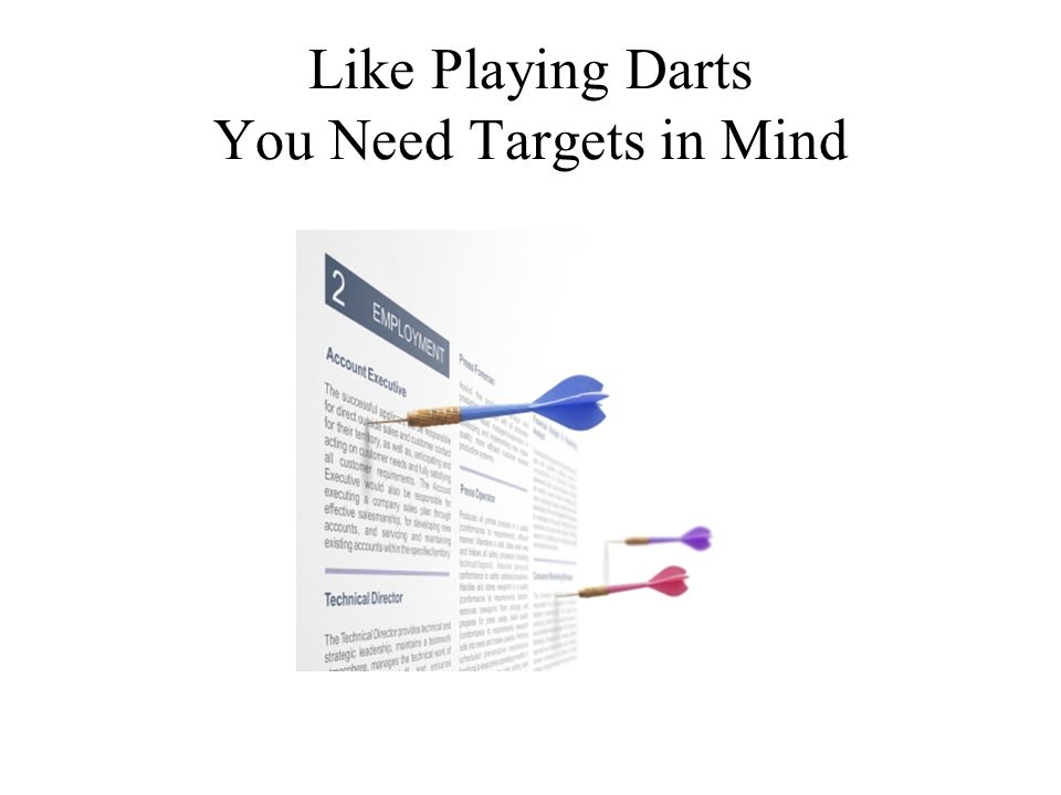 Like Playing Darts You Need Targets in Mind