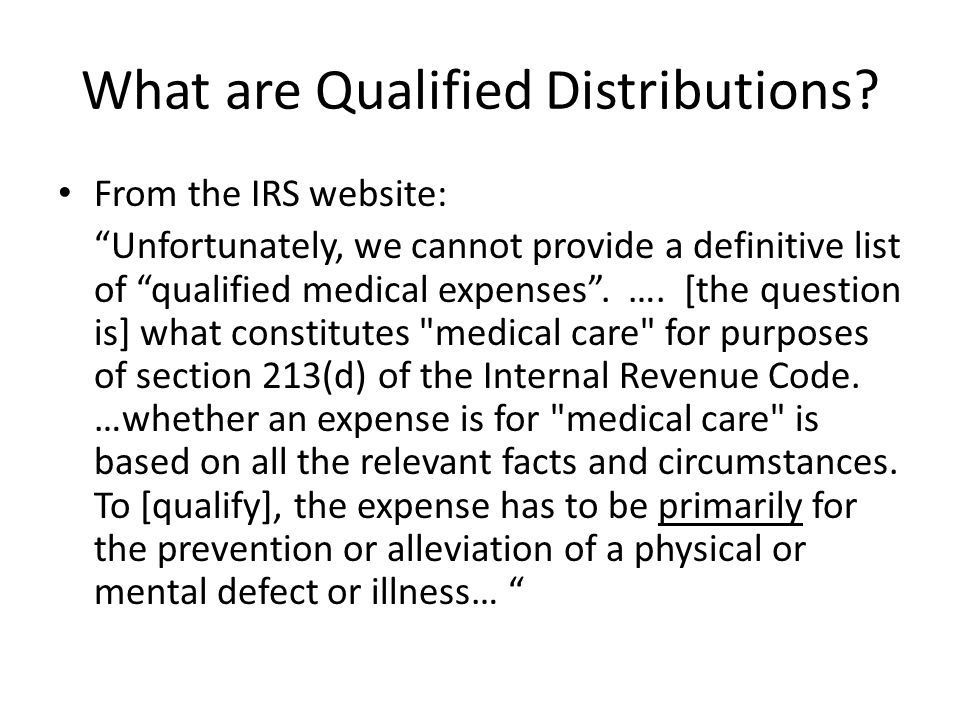 What are Qualified Distributions.