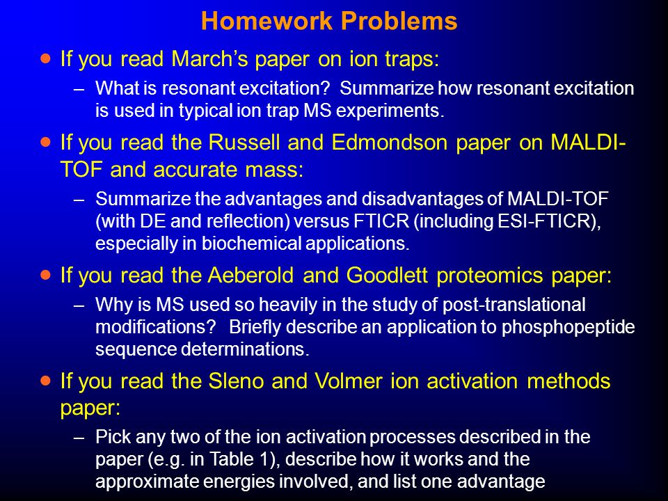 homework problems homework problems