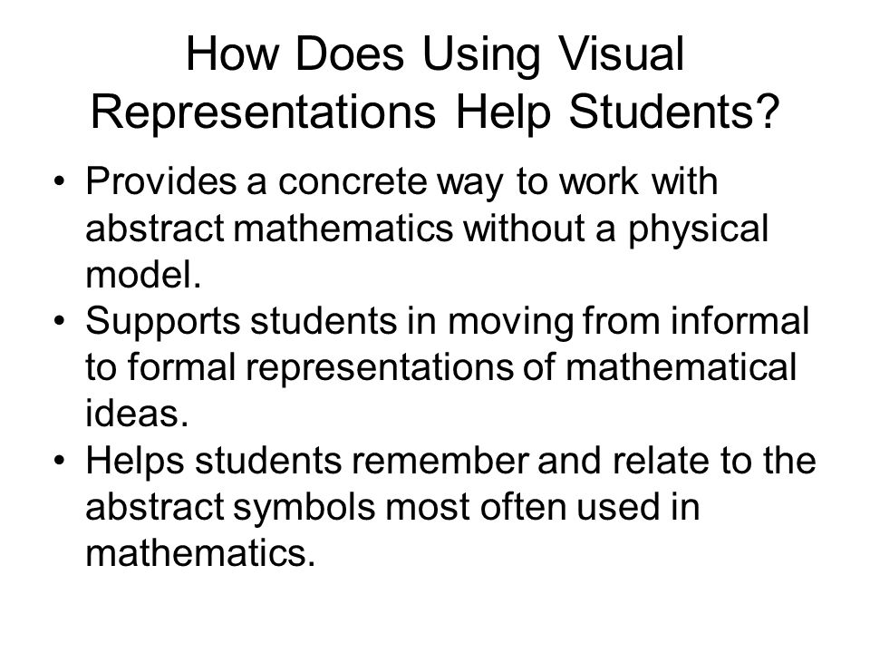 How Does Using Visual Representations Help Students.