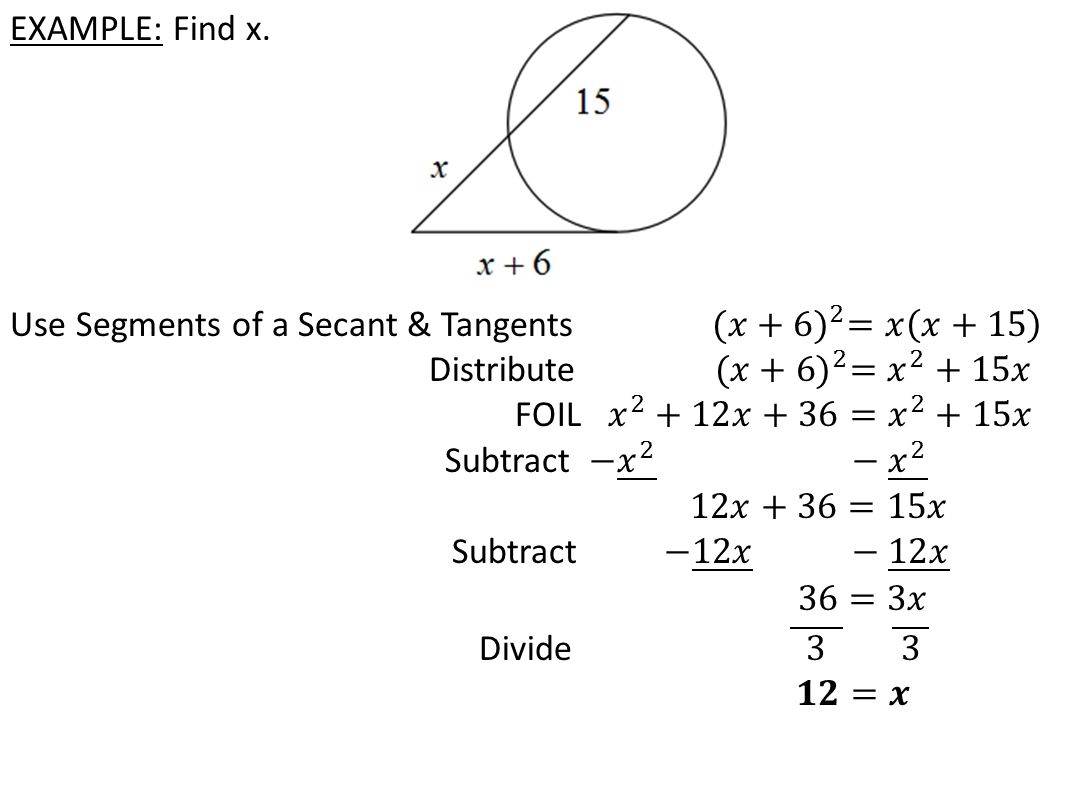 EXAMPLE: Find x.