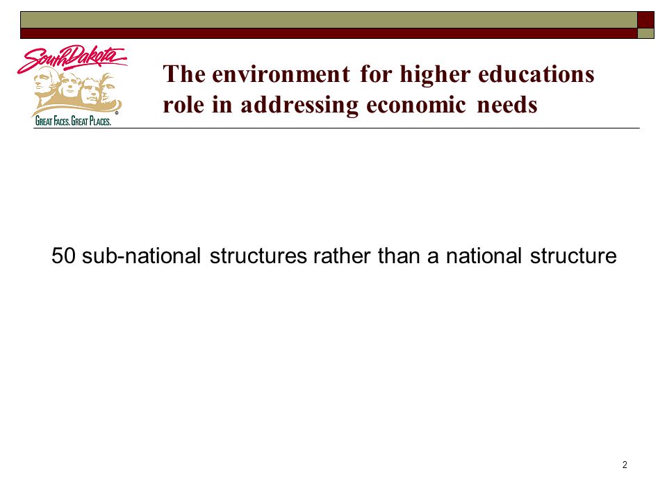 2 The environment for higher educations role in addressing economic needs 50 sub-national structures rather than a national structure