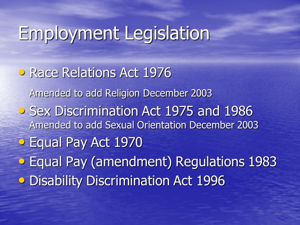 What is the sex discrimination act 1975