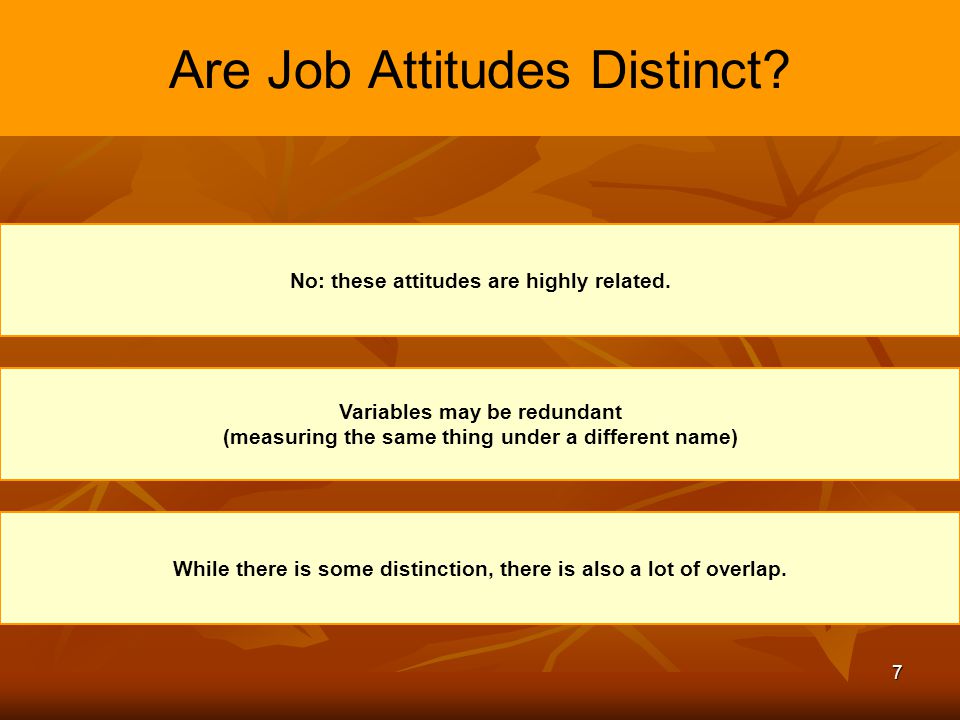 Similarities and differences between job satisfaction and other job attitudes