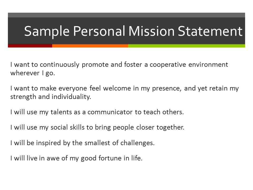 my personal mission statement
