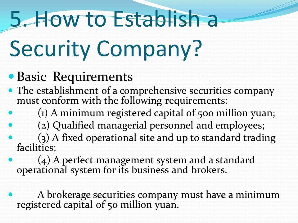 5. How to Establish a Security Company.