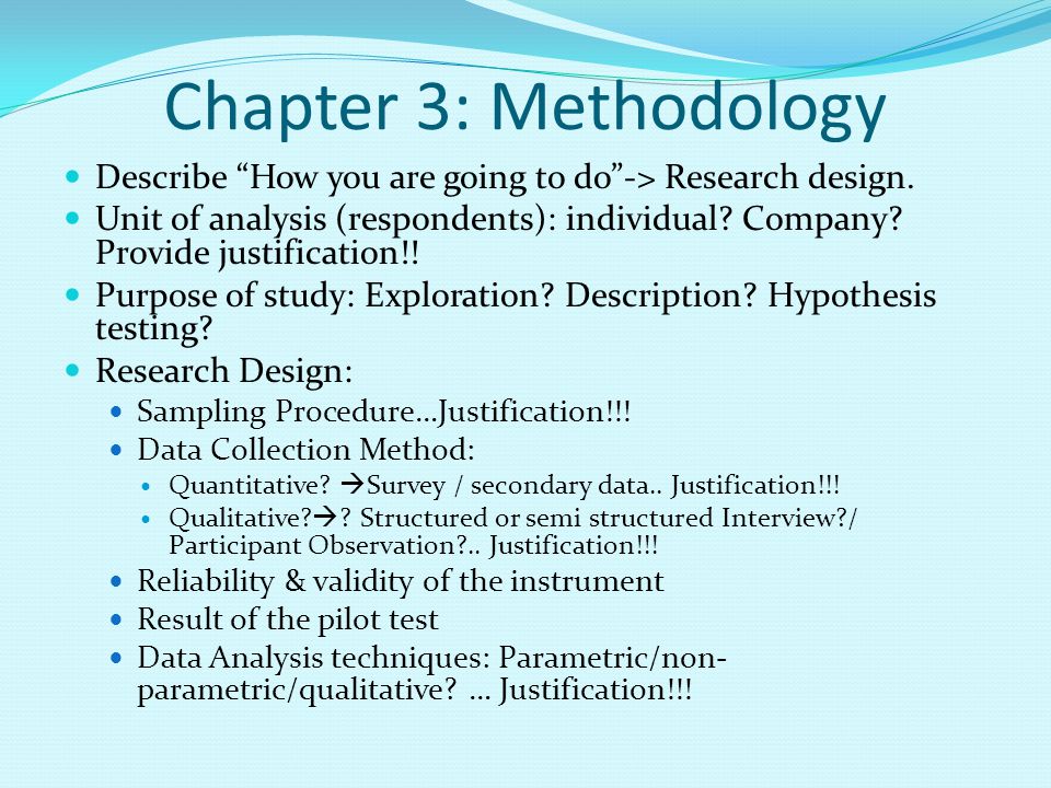 Methodology chapter phd