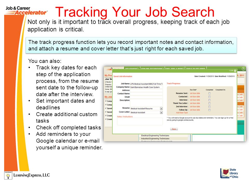 keep track of job applications