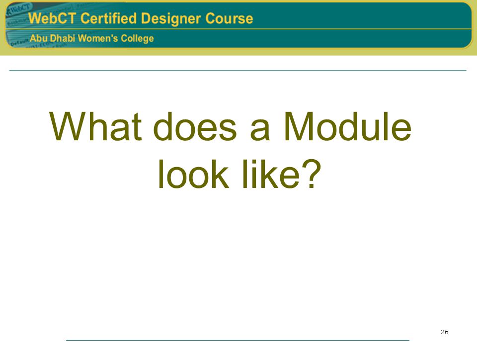26 What does a Module look like