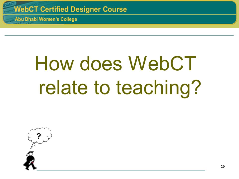 29 How does WebCT relate to teaching