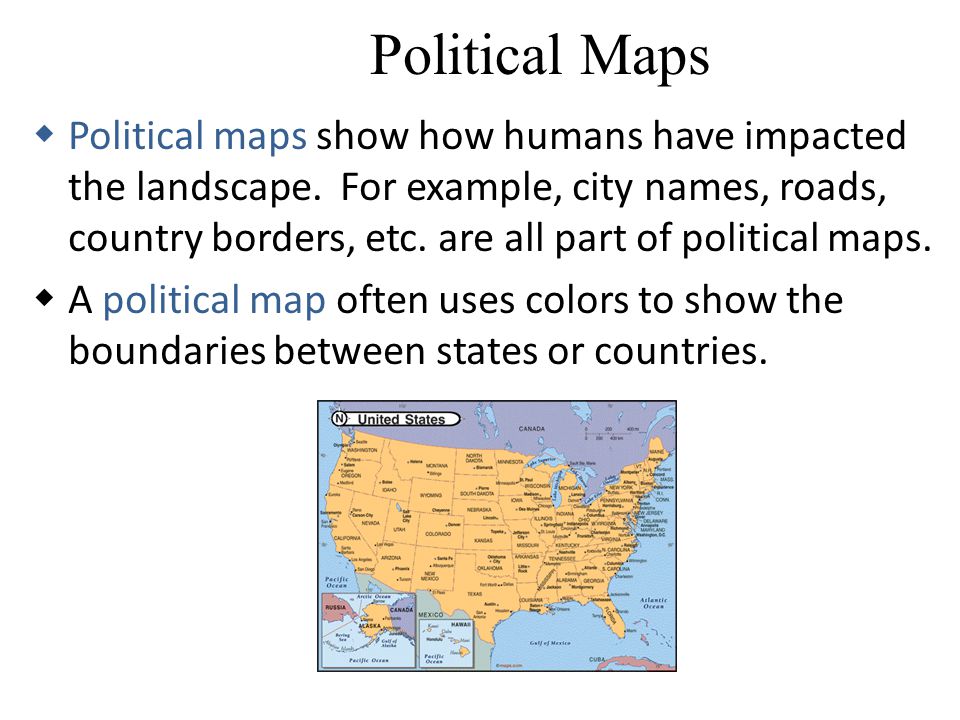What does a political map show?