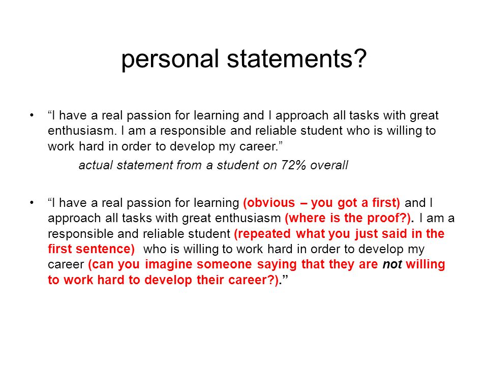 Help On Writing A Personal Statement