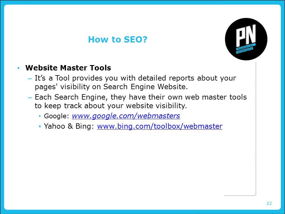 22 How to SEO.