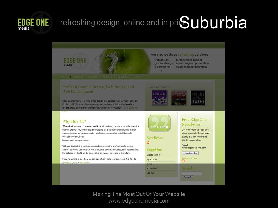 refreshing design, online and in print Making The Most Out Of Your Website   Suburbia