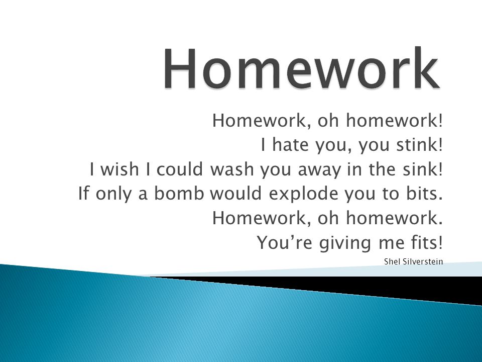 Hate homework poem