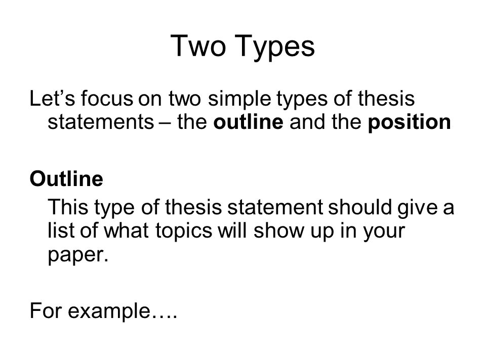 types of thesis papers