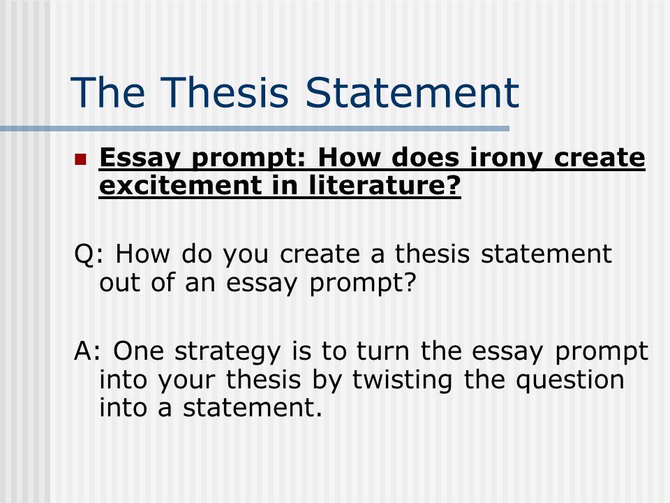 developing a strong thesis