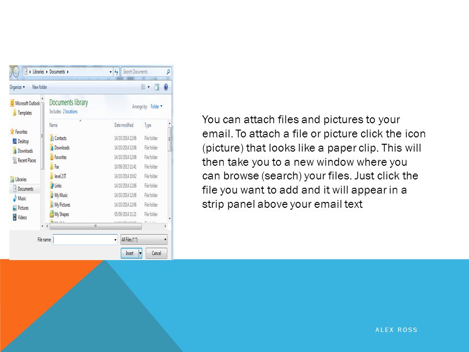 You can attach files and pictures to your  .