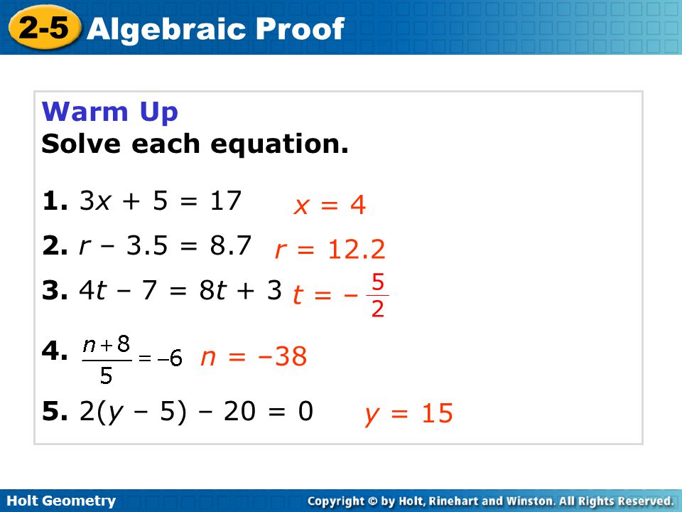 2 5 Algebraic Proof Katinabags Com Free Worksheet On Algebraic Proofs Official Thinkwell Blog