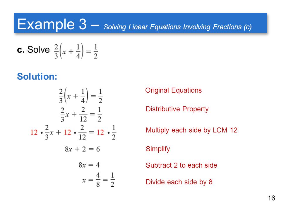 Solve Linear Equations With Fractions Talkchannels Solving Linear Equations Involving Fractions B 16 C 1 Copyright Cene Learning All Rights Reserved Ppt Download