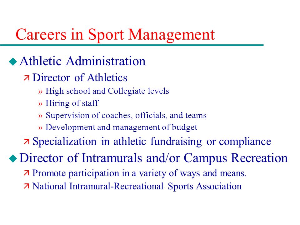 sports management careers