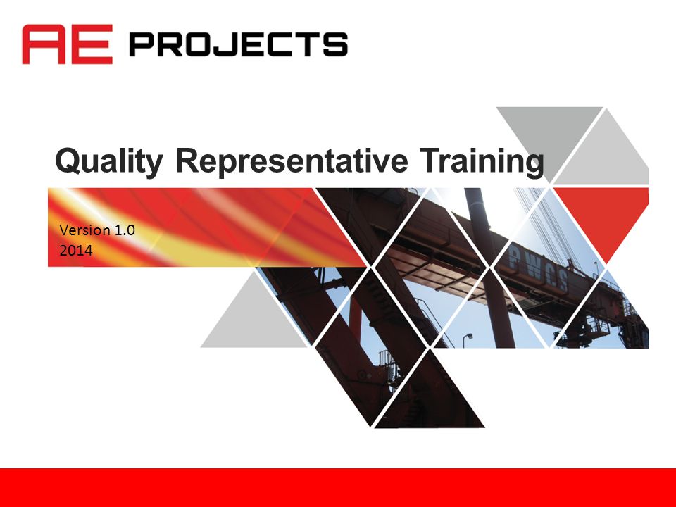 Quality Representative Training Version