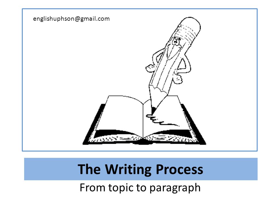 The Writing Process From topic to paragraph