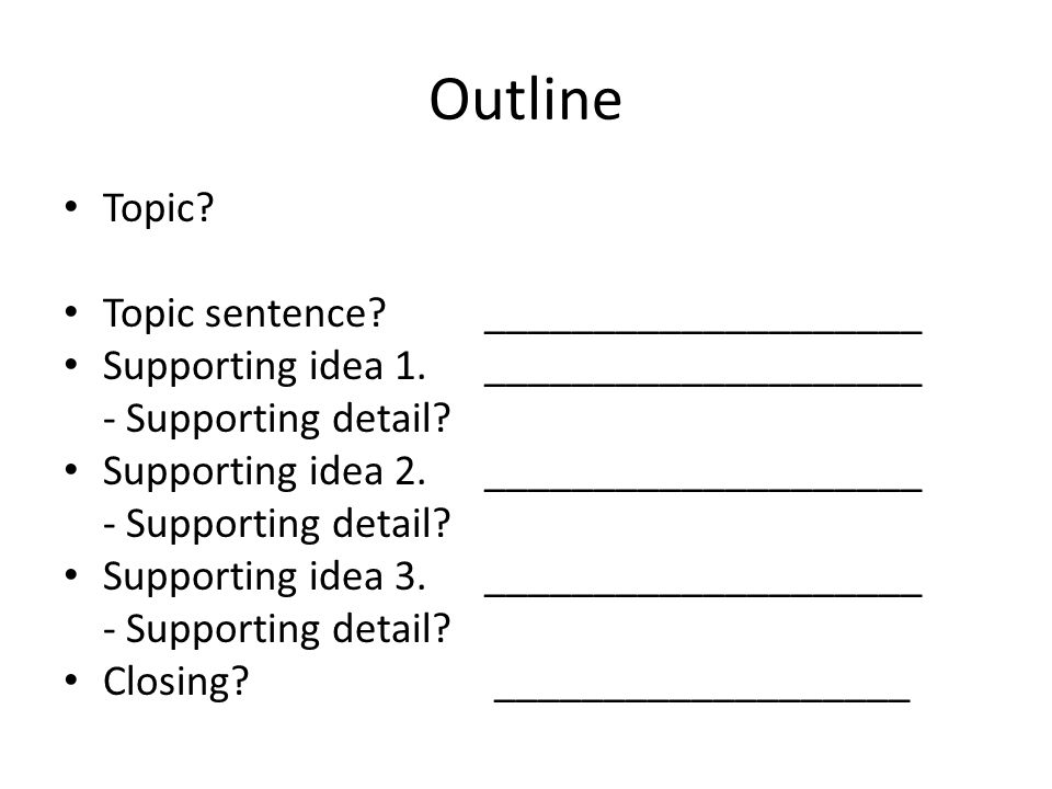 Outline Topic.