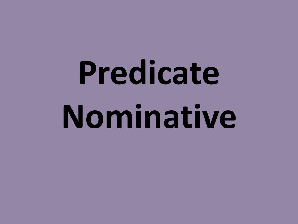 Predicate Nominative