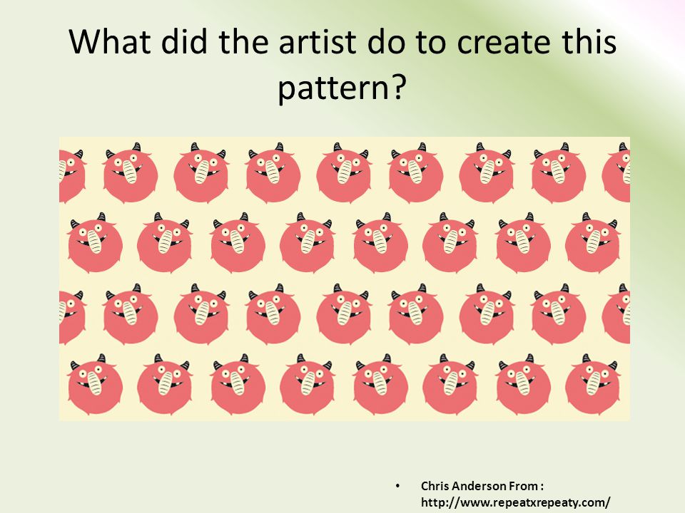 What did the artist do to create this pattern Chris Anderson From :