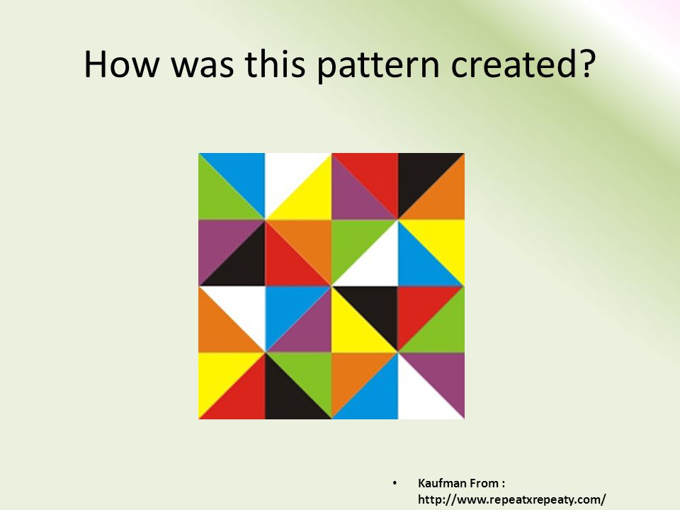How was this pattern created Kaufman From :