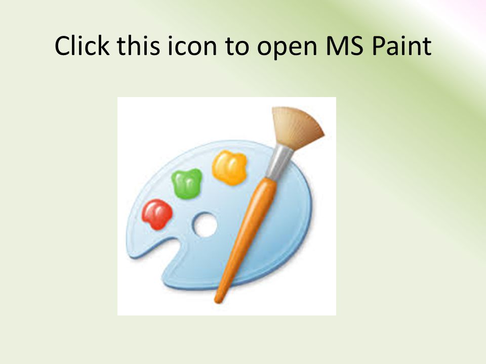 Click this icon to open MS Paint