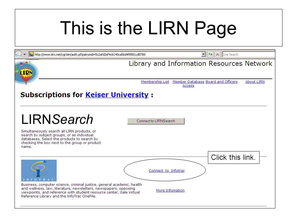 This is the LIRN Page Click this link.