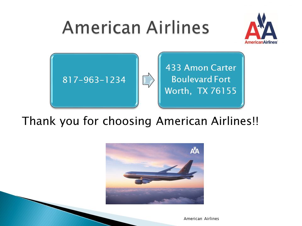 Thank you for choosing American Airlines!.