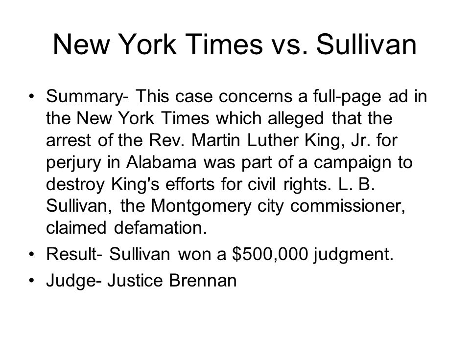 New york times v. sullivan