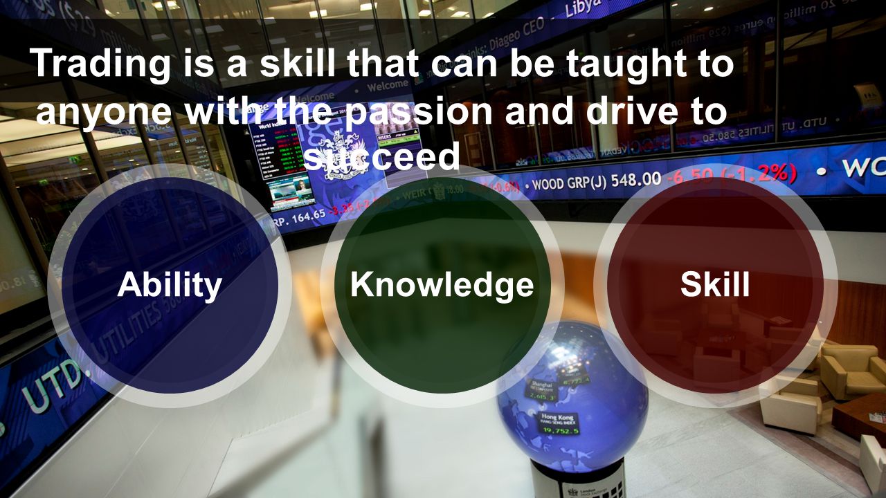 Trading is a skill that can be taught to anyone with the passion and drive to succeed AbilityKnowledgeSkill