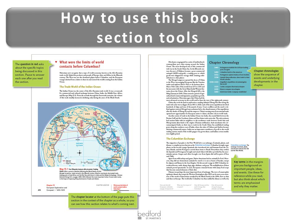 How to use this book: section tools How to use this book: section tools