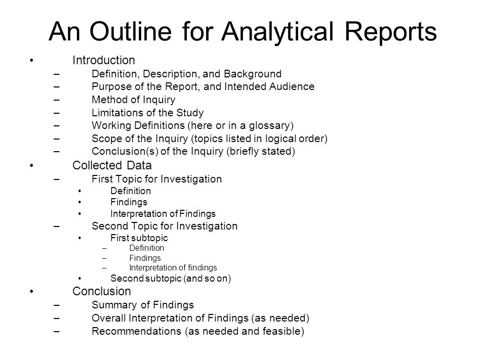 outline for an analytical essay