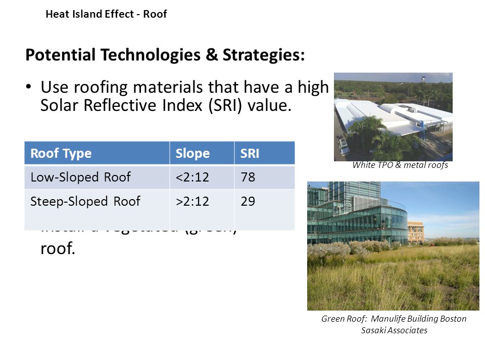 sustainable sites heat island effect intent reduce heat islands