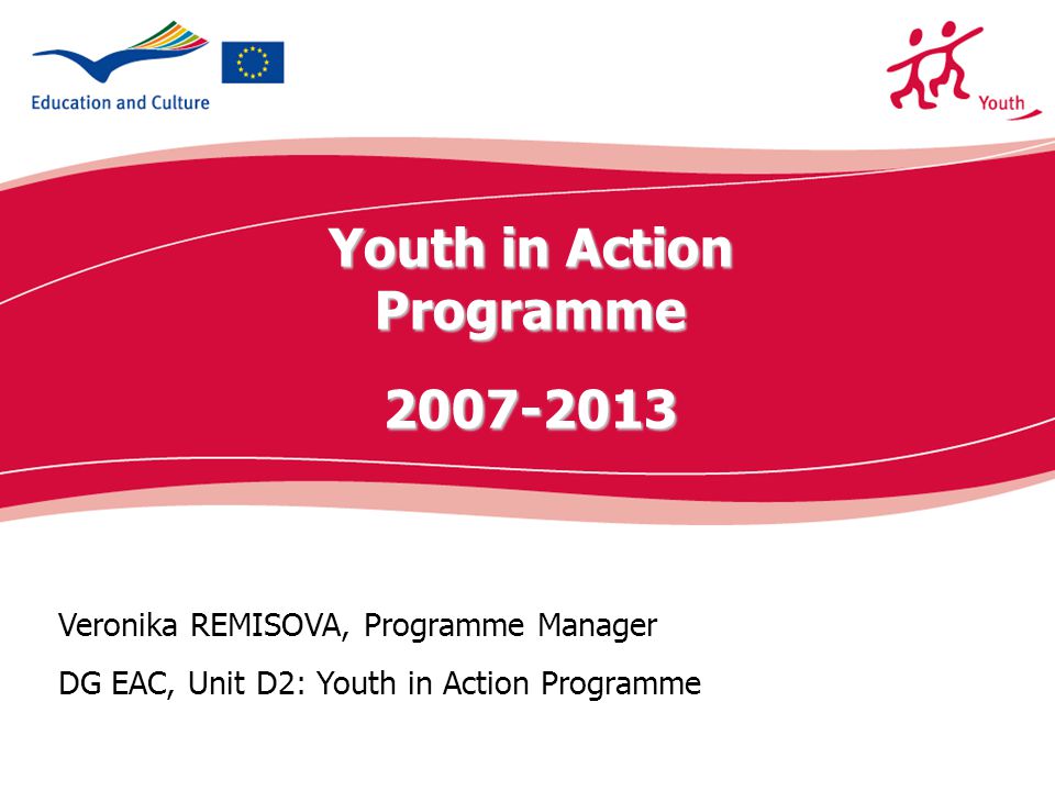 ecdc.europa.eu Veronika REMISOVA, Programme Manager DG EAC, Unit D2: Youth in Action Programme Youth in Action Programme
