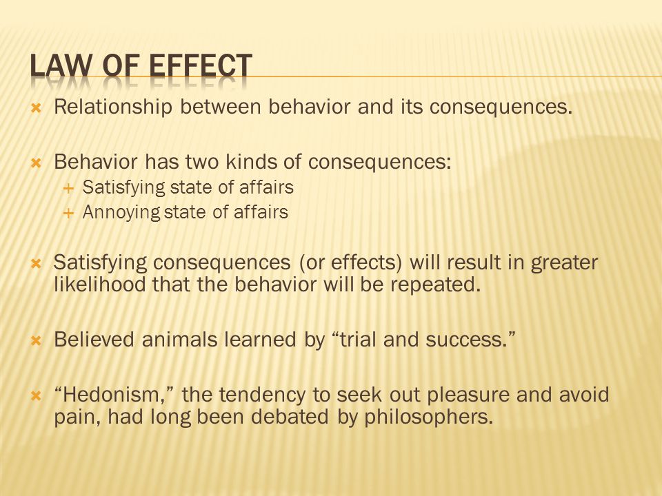  Relationship between behavior and its consequences.