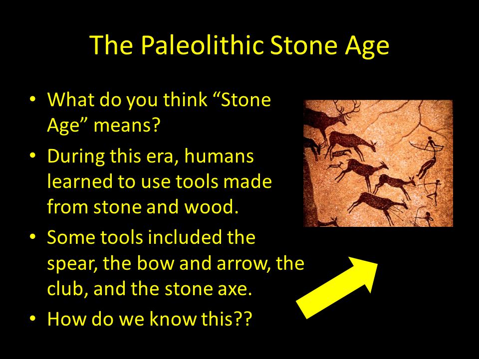 the beginning of man paleolithic era. the dawn of